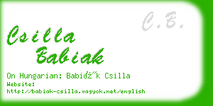 csilla babiak business card